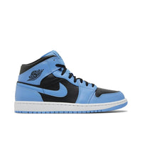 AIR JORDAN 1 MID UNIVERSITY BLUE BLACK