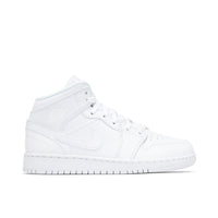 AIR JORDAN 1 MID TRIPLE WHITE GS