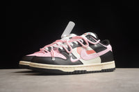 Nike SB dunk low double lace pink black shoes