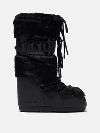 moon boots high black fur
