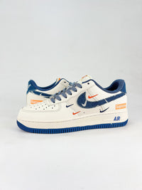 nike airforce1 navy blue and orange