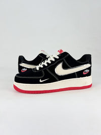 nike airforce1 low black and red