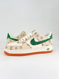 nike airforce1 low green and orange LV