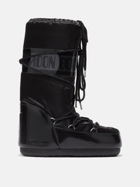 moon boots high black satin